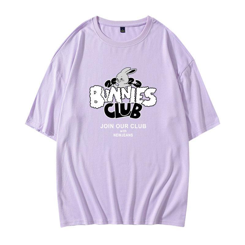 NEWJEANS BUNNIES CLUB T-SHIRTS 100% COTTON (various colors)