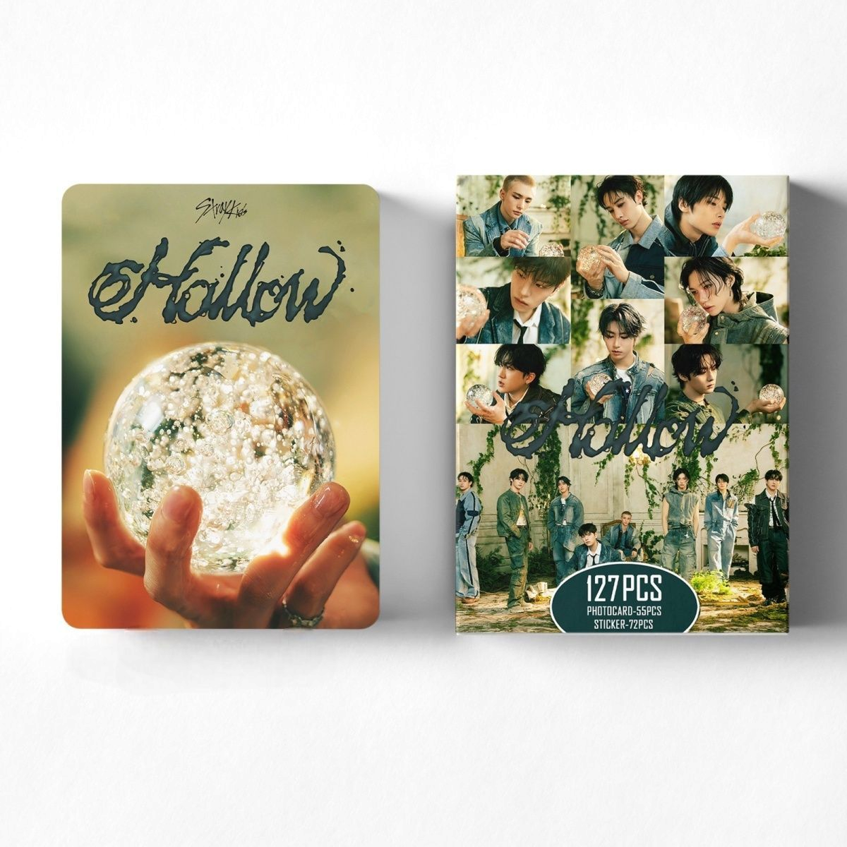 STRAY KIDS MERCH PHOTOCARDS HOLLOW KIT 127 PCS (55 PHOTOCARDS + 72 STICKERS)