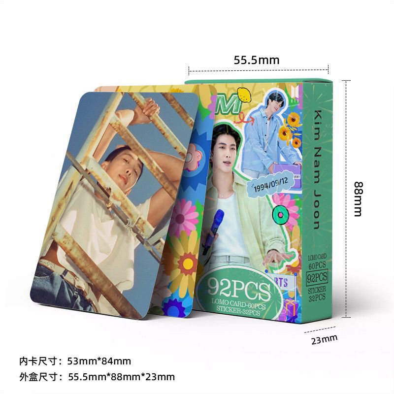 BTS RM PHOTOCARDS 92 PCS (60 PHOTOCARDS + 32 STICKERS)