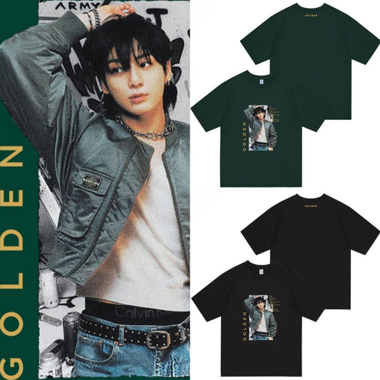 JUNGKOOK GOLDEN T-SHIRT 100% COTTON (4 colors)